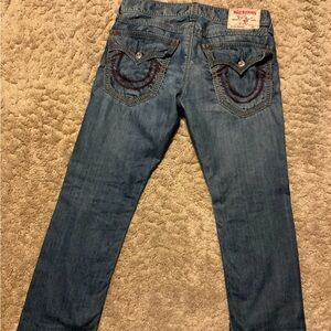 True Religion Men's Denim Jeans with Red Stitching